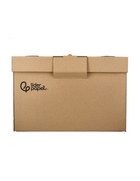 Cajon contenedor liderpapel carton manual para 3 cajas archivo def folio 3 archivadores a z 387x333x260mm