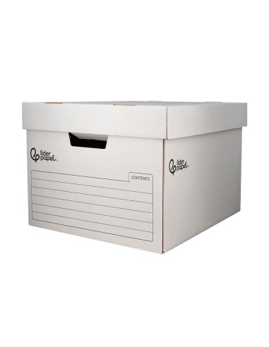 Cajon contenedor liderpapel carton automatico para 3 cajasarchivo def folio 4 archivadores a z 387x333x260mm