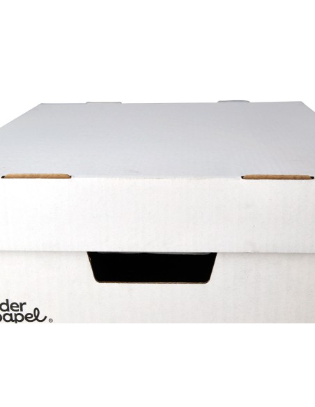 Cajon contenedor liderpapel carton automatico para 3 cajasarchivo def folio 4 archivadores a z 387x333x260mm