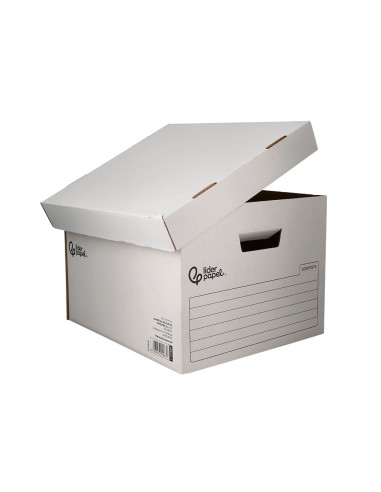 Cajon contenedor liderpapel carton automatico para 3 cajasarchivo def folio 4 archivadores a z 387x333x260mm
