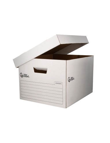 Cajon contenedor liderpapel carton automatico para 3 cajasarchivo def folio 4 archivadores a z 387x333x260mm