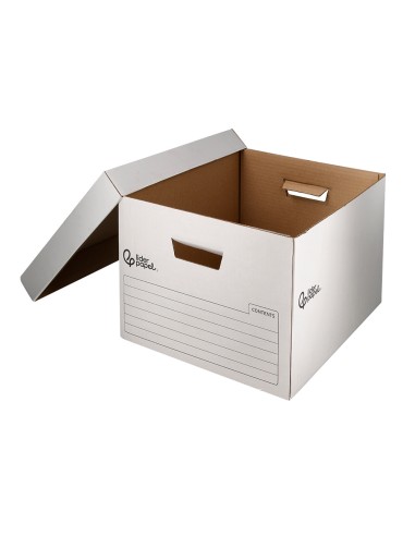 Cajon contenedor liderpapel carton automatico para 3 cajasarchivo def folio 4 archivadores a z 387x333x260mm