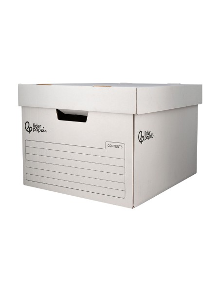 Cajon contenedor liderpapel carton automatico para 4 cajasarchivo def folio 5 archivadores a z 430x383x265mm