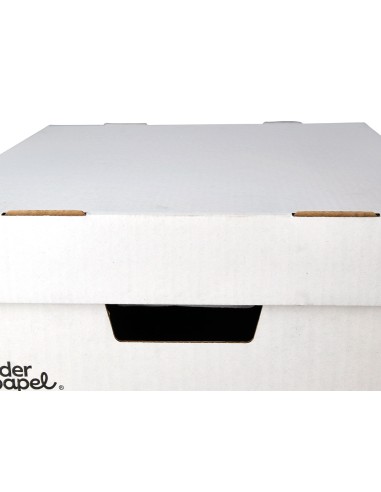 Cajon contenedor liderpapel carton automatico para 4 cajasarchivo def folio 5 archivadores a z 430x383x265mm