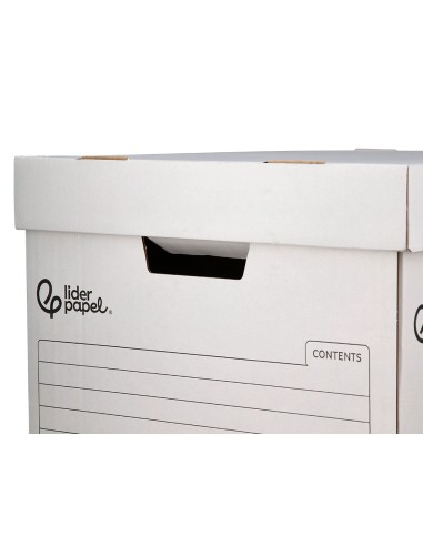 Cajon contenedor liderpapel carton automatico para 4 cajasarchivo def folio 5 archivadores a z 430x383x265mm