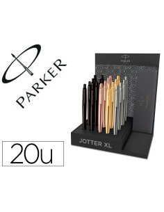 Boligrafo parker jotter xl monocromo expositor de 20 unidades surtidas