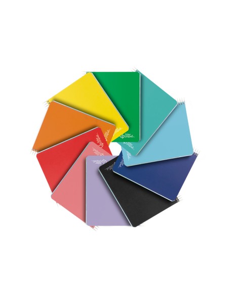 Cuaderno espiral liderpapel a5 micro witty tapa dura 120h 90gr horizontal 8mm 5 bandas 6 taladros colores surtidos