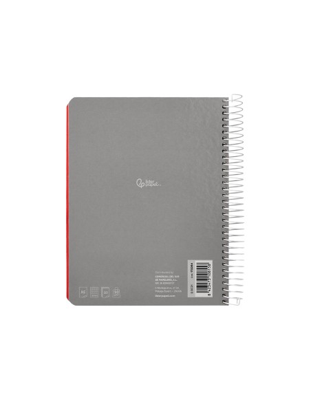 Cuaderno espiral liderpapel a5 micro witty tapa dura 120h 90gr horizontal 8mm 5 bandas 6 taladros colores surtidos