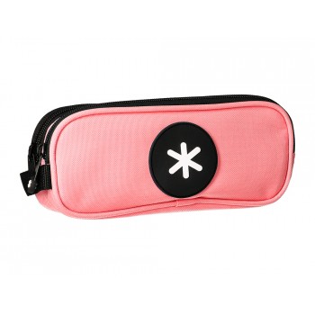 Bolso escolar portatodo antartik doble cremallera color coral 210x60x80 mm