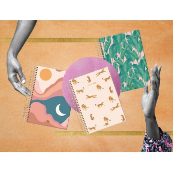 Agenda espiral liderpapel samos a5 a6 2022 expositor de 24 unidades papel 70 gr