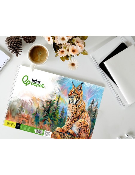 Bloc dibujo liderpapel artistico natura espiral 230x325mm 20 hojas 130g m2 sin recuadro perforado