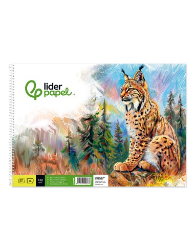 Bloc dibujo liderpapel artistico natura espiral 230x325mm 20 hojas 130g m2 sin recuadro perforado
