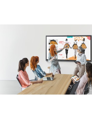 Pantalla interactiva maxhub 55 led 3840x2160 pixeles 16 9 ips negro con camara 48mp