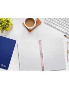 Cuaderno espiral liderpapel din a5 witty tapa dura 80h 90gr cuadro 4mm con margen color azul marino