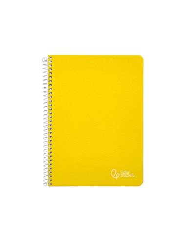 Cuaderno espiral liderpapel din a5 witty tapa dura 80h 90gr cuadro 4mm con margen color amarillo