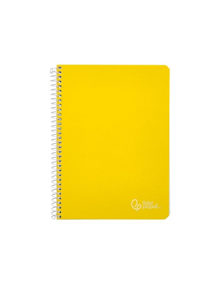 Cuaderno espiral liderpapel din a5 witty tapa dura 80h 90gr cuadro 4mm con margen color amarillo