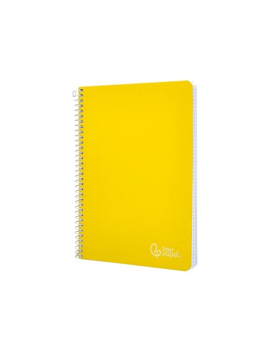 Cuaderno espiral liderpapel din a5 witty tapa dura 80h 90gr cuadro 4mm con margen color amarillo