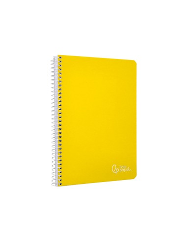 Cuaderno espiral liderpapel din a5 witty tapa dura 80h 90gr cuadro 4mm con margen color amarillo