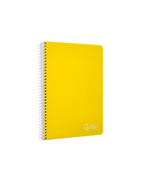 Cuaderno espiral liderpapel din a5 witty tapa dura 80h 90gr cuadro 4mm con margen color amarillo