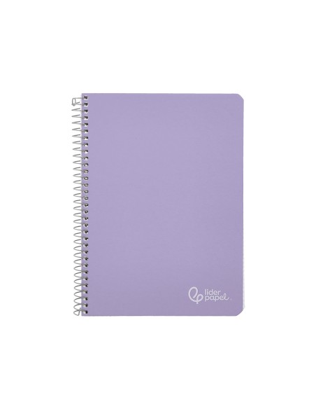 Cuaderno espiral liderpapel din a5 witty tapa dura 80h 90gr cuadro 4mm con margen color violeta