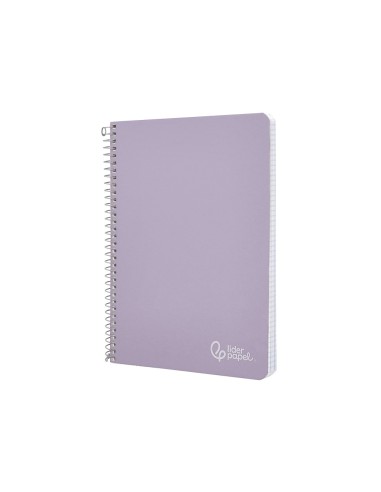 Cuaderno espiral liderpapel din a5 witty tapa dura 80h 90gr cuadro 4mm con margen color violeta