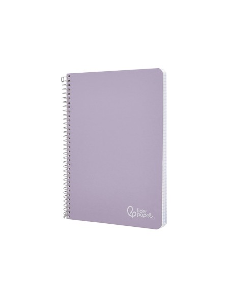 Cuaderno espiral liderpapel din a5 witty tapa dura 80h 90gr cuadro 4mm con margen color violeta