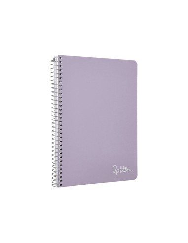 Cuaderno espiral liderpapel din a5 witty tapa dura 80h 90gr cuadro 4mm con margen color violeta