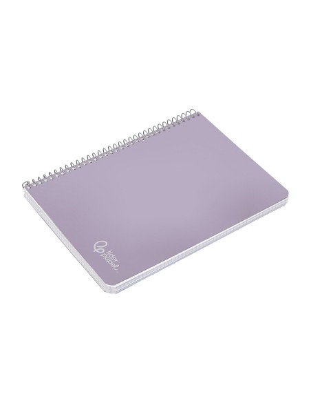 Cuaderno espiral liderpapel din a5 witty tapa dura 80h 90gr cuadro 4mm con margen color violeta