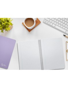 Cuaderno espiral liderpapel din a5 witty tapa dura 80h 90gr cuadro 4mm con margen color violeta