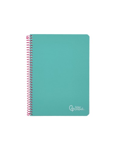 Cuaderno espiral liderpapel din a5 witty tapa dura 80h 90gr cuadro 4mm con margen color turquesa
