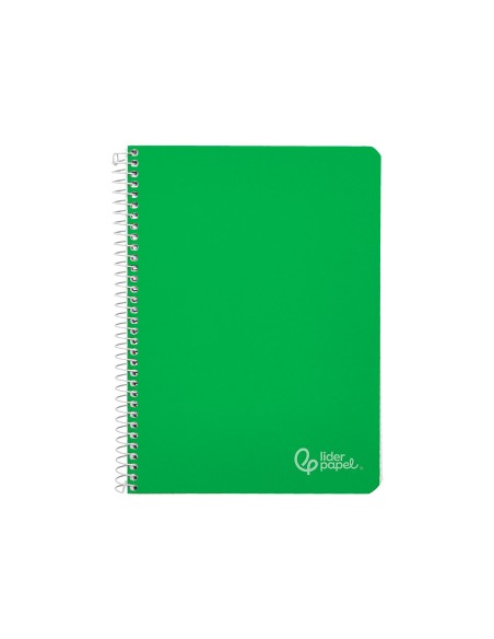 Cuaderno espiral liderpapel din a5 witty tapa dura 80h 90gr cuadro 4mm con margen color verde