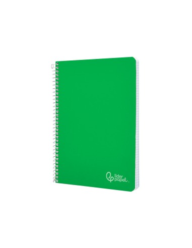 Cuaderno espiral liderpapel din a5 witty tapa dura 80h 90gr cuadro 4mm con margen color verde