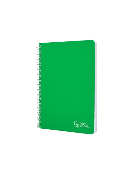 Cuaderno espiral liderpapel din a5 witty tapa dura 80h 90gr cuadro 4mm con margen color verde
