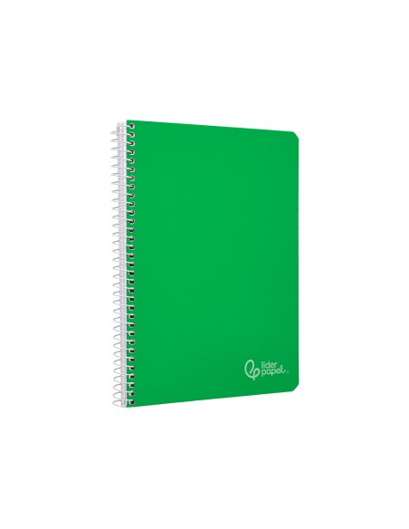 Cuaderno espiral liderpapel din a5 witty tapa dura 80h 90gr cuadro 4mm con margen color verde