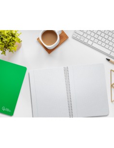 Cuaderno espiral liderpapel din a5 witty tapa dura 80h 90gr cuadro 4mm con margen color verde