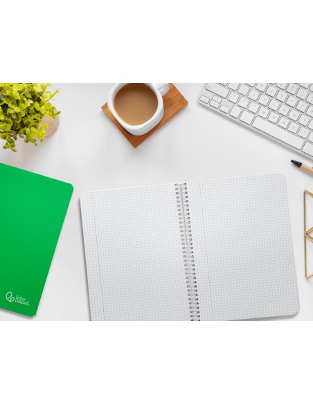 Cuaderno espiral liderpapel din a5 witty tapa dura 80h 90gr cuadro 4mm con margen color verde