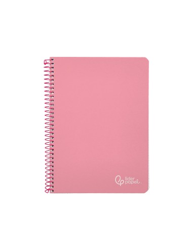Cuaderno espiral liderpapel din a5 witty tapa dura 80h 90gr cuadro 4mm con margen color rosa