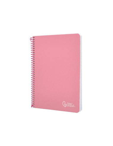 Cuaderno espiral liderpapel din a5 witty tapa dura 80h 90gr cuadro 4mm con margen color rosa