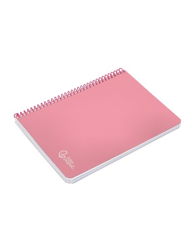 Cuaderno espiral liderpapel din a5 witty tapa dura 80h 90gr cuadro 4mm con margen color rosa