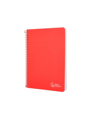 Cuaderno espiral liderpapel din a5 witty tapa dura 80h 90gr cuadro 4mm con margen color rojo