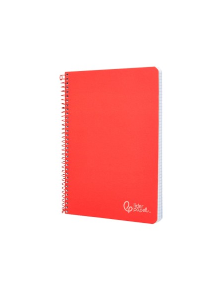 Cuaderno espiral liderpapel din a5 witty tapa dura 80h 90gr cuadro 4mm con margen color rojo