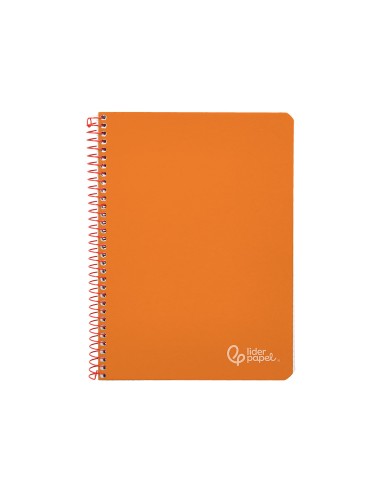 Cuaderno espiral liderpapel din a5 witty tapa dura 80h 90gr cuadro 4mm con margen color naranja