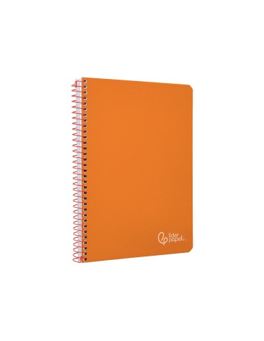 Cuaderno espiral liderpapel din a5 witty tapa dura 80h 90gr cuadro 4mm con margen color naranja