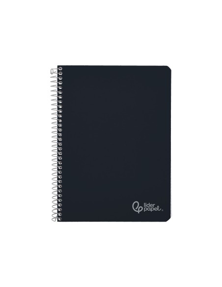 Cuaderno espiral liderpapel din a5 witty tapa dura 80h 90gr cuadro 4mm con margen color negro