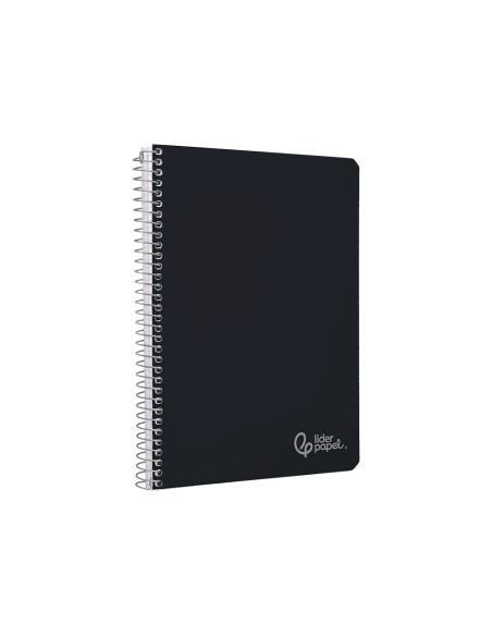 Cuaderno espiral liderpapel din a5 witty tapa dura 80h 90gr cuadro 4mm con margen color negro