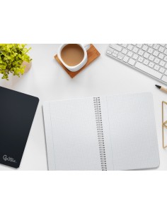Cuaderno espiral liderpapel din a5 witty tapa dura 80h 90gr cuadro 4mm con margen color negro