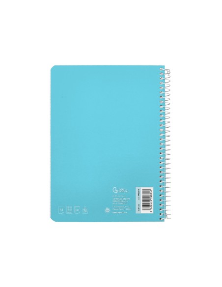 Cuaderno espiral liderpapel din a5 witty tapa dura 80h 90gr cuadro 4mm con margen color azul