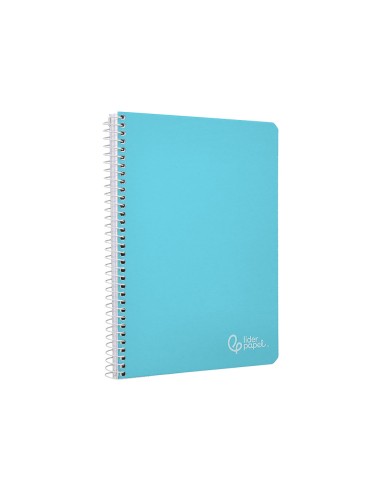 Cuaderno espiral liderpapel din a5 witty tapa dura 80h 90gr cuadro 4mm con margen color azul