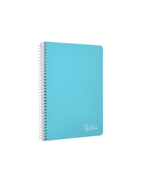 Cuaderno espiral liderpapel din a5 witty tapa dura 80h 90gr cuadro 4mm con margen color azul