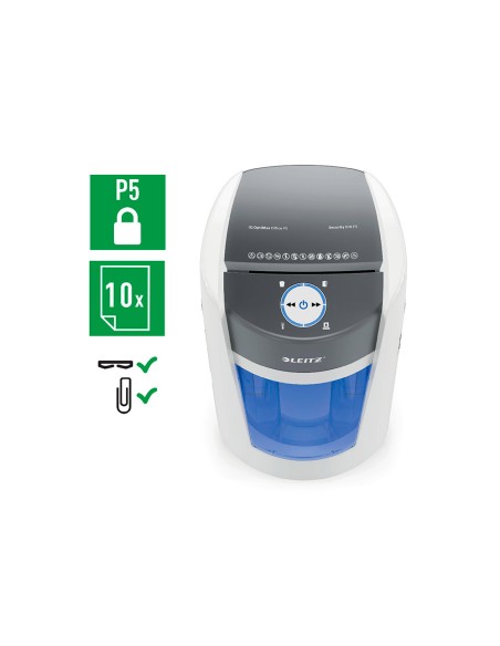 Destructora de documentos leitz optimax office capacidad de corte 10 hojas particulas p5 destruye grapas